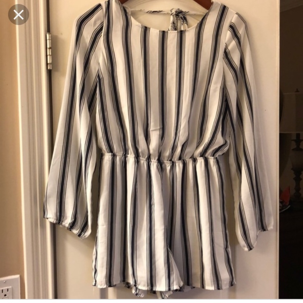 Charlotte Russe white and blue romper